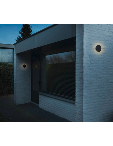 rund udendørslampe moderne nordisk design led væglampe udendørs havelampe væg sort