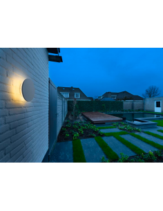 rund udendørslampe moderne nordisk design led væglampe udendørs havelampe væg hvid 2