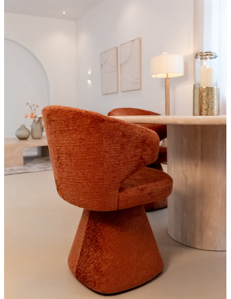rundt spisebord 130 sten marmor moderne design travertin