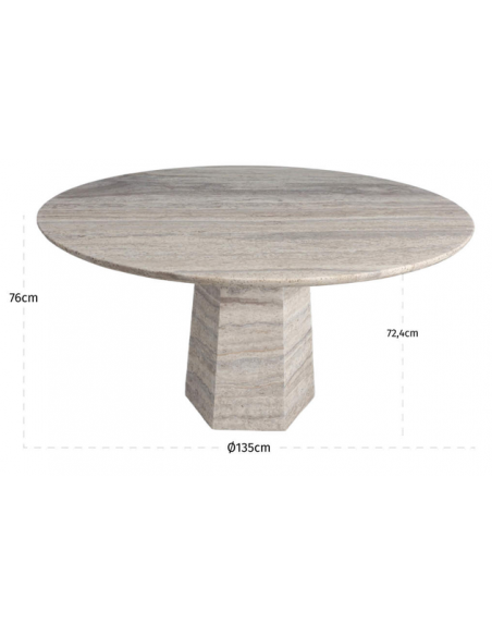 rundt spisebord 130 sten marmor moderne design travertin 140