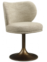 AMELY Spisebordsstol med drejefod i jern og polyester H78,5 cm - Antik messing/Natur