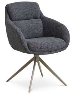Spisebordsstol drejefunktion armlæn drej drejefod moderne design stof