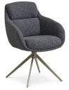 GRACE Spisebordsstol med drejefod i polyester H86 cm - Beige/Meleret antracit