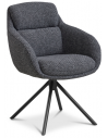 GRACE Spisebordsstol med drejefod i polyester H86 cm - Sort/Meleret antracit