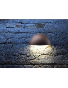 halvmåne udendørslampe moderne nordisk design led væglampe udendørs havelampe væg corten rust brun 2