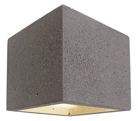 Se Cube væglampe 1 x 25W G9 H11,5 cm - Mørk betongrå hos Lepong.dk