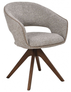 spisebordsstol drejefunktion drejefod stof armlæn drej beige