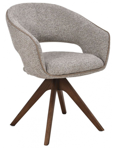 spisebordsstol drejefunktion drejefod stof armlæn drej beige
