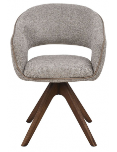 spisebordsstol drejefunktion drejefod stof armlæn drej beige 2