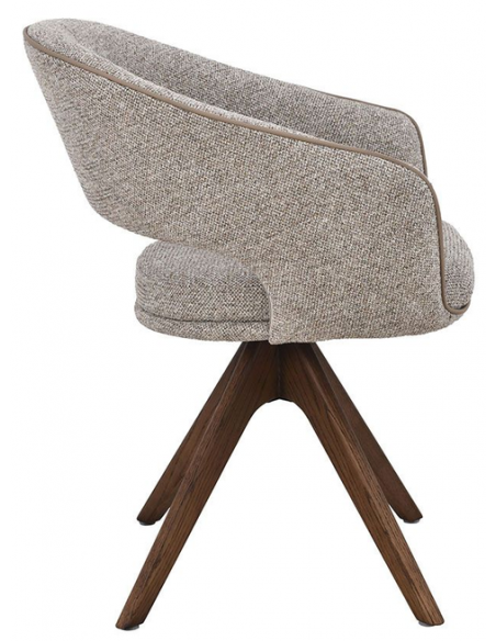 spisebordsstol drejefunktion drejefod stof armlæn drej beige