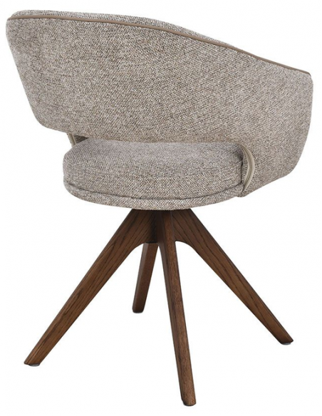 spisebordsstol drejefunktion drejefod stof armlæn drej beige