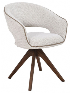 spisebordsstol drejefunktion drejefod stof armlæn drej beige