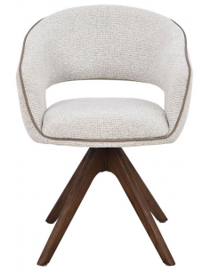 spisebordsstol drejefunktion drejefod stof armlæn drej beige 2