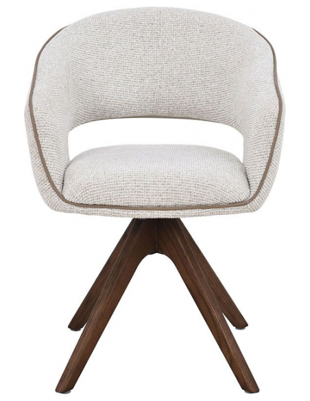 spisebordsstol drejefunktion drejefod stof armlæn drej beige