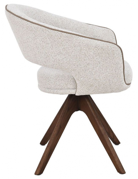 spisebordsstol drejefunktion drejefod stof armlæn drej beige