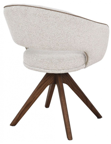 spisebordsstol drejefunktion drejefod stof armlæn drej beige