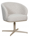 CANNES Spisebordsstol med drejefod i stål og bouclé H83 cm - Taupe/Natur