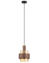 SERENA Pendellampe i metal og glas Ø18,5 cm 1 x E27 - Rav/Kaffebrun