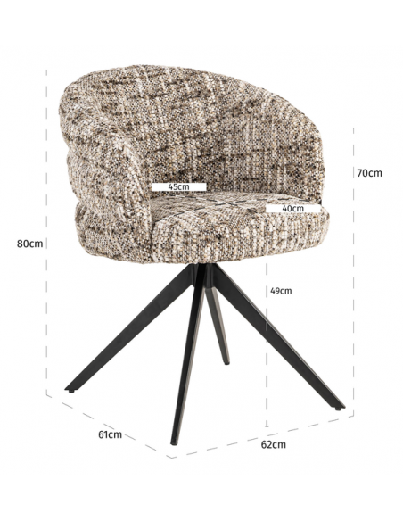 Spisebordsstol med armlæn og drejefod moderne design
