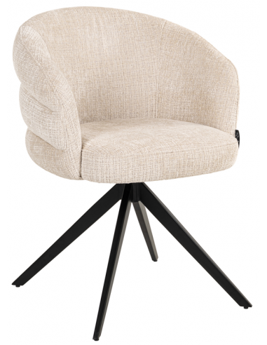 Spisebordsstol med armlæn og drejefod moderne design beige