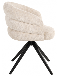 Spisebordsstol med armlæn og drejefod moderne design beige 2