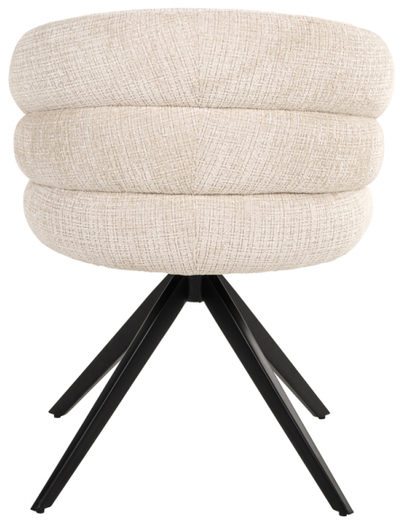 Spisebordsstol med armlæn og drejefod moderne design beige