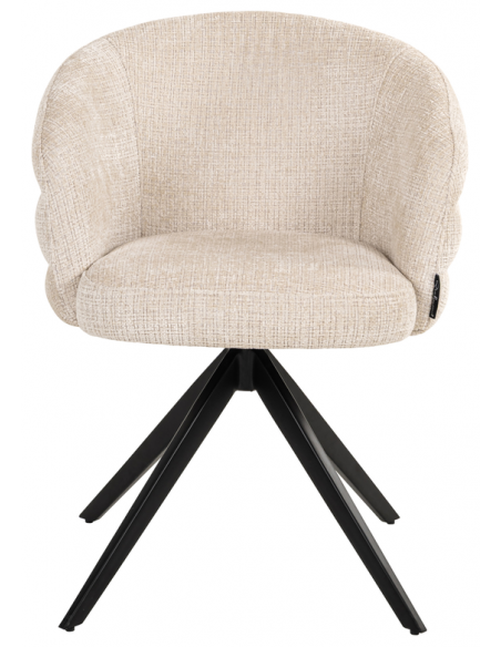 Spisebordsstol med armlæn og drejefod moderne design beige