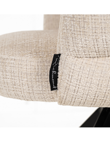 Spisebordsstol med armlæn og drejefod moderne design beige