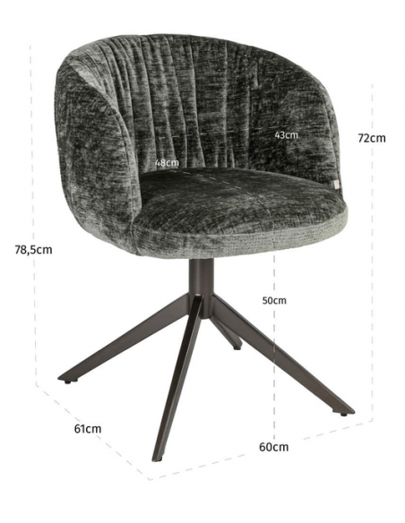 Spisebordsstol med armlæn og drejefod moderne design