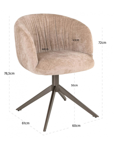 Spisebordsstol med armlæn og drejefod moderne design