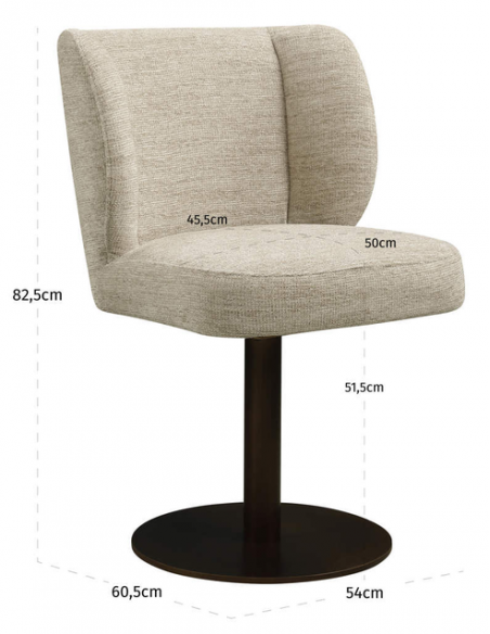 Spisebordsstol med armlæn og drejefod moderne design
