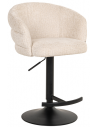 Nikki barstol med ryglæn og drejefod i metal og chenille H85 - 110 cm - Sort/Beige