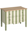 Kommode i fyrretræ B80 cm - Creme/Grøn