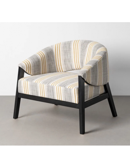 lænestol retro design sort stribet loungestol