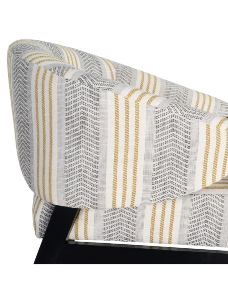 lænestol retro design sort stribet loungestol