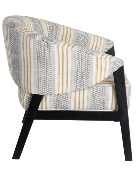 lænestol retro design sort stribet loungestol