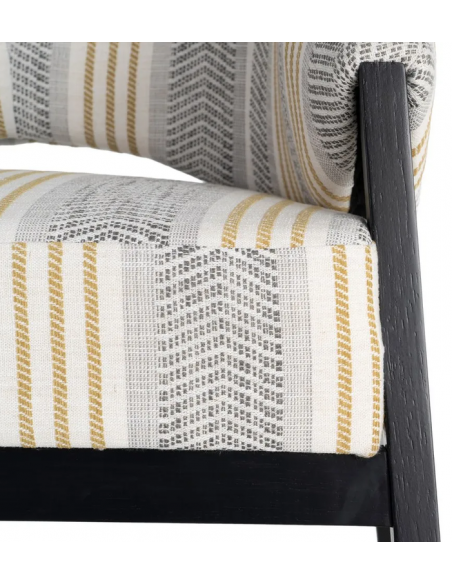 lænestol retro design sort stribet loungestol
