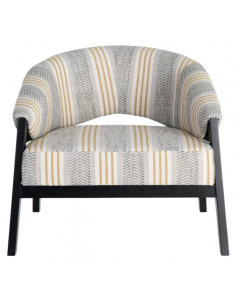 lænestol retro design sort stribet loungestol 2