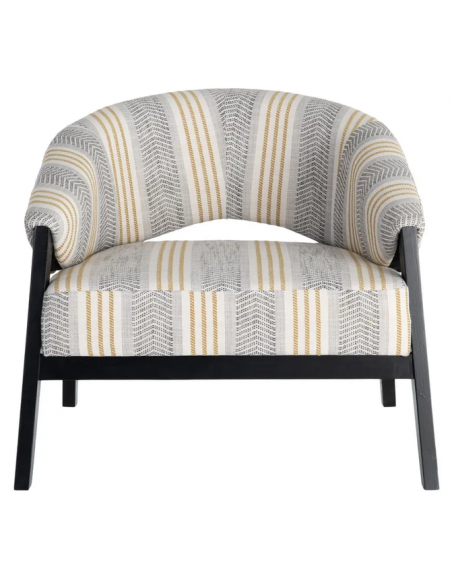 lænestol retro design sort stribet loungestol