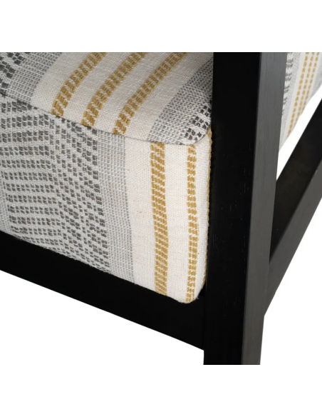 lænestol retro design sort stribet loungestol