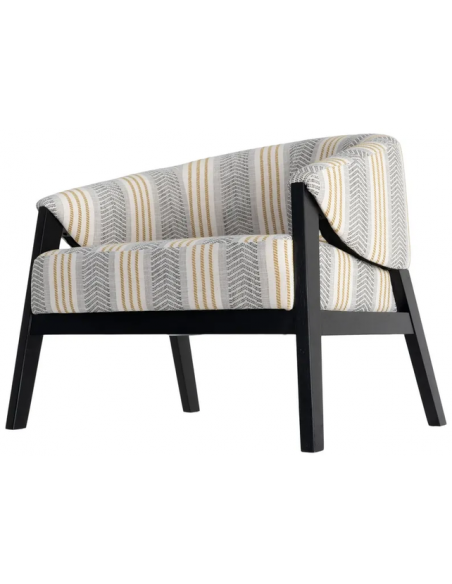 lænestol retro design sort stribet loungestol