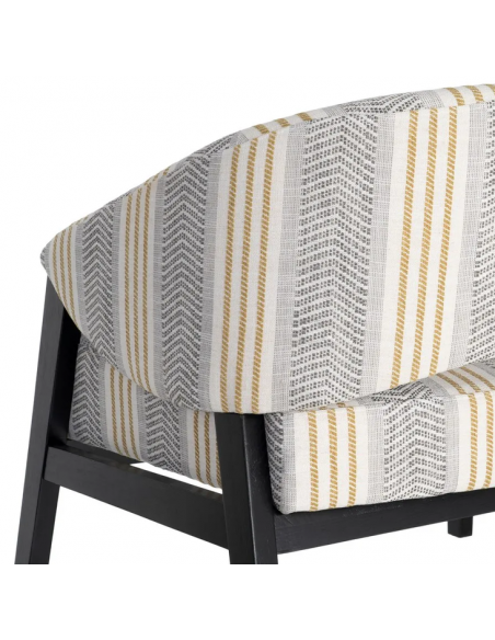 lænestol retro design sort stribet loungestol