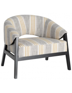 lænestol retro design sort stribet loungestol
