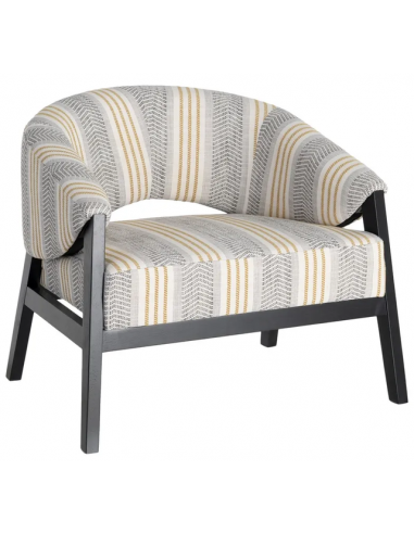 lænestol retro design sort stribet loungestol