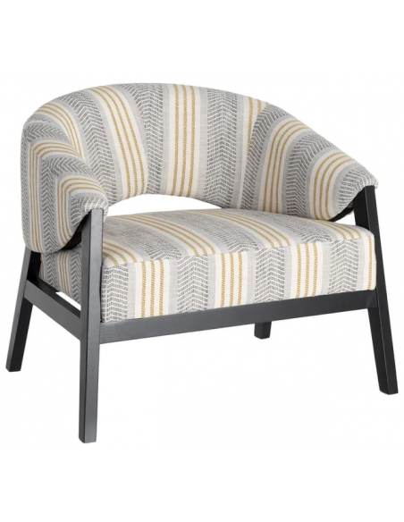 lænestol retro design sort stribet loungestol
