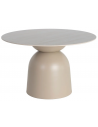 Rundt spisebord i metal og keramisk sten Ø120 cm - Beige