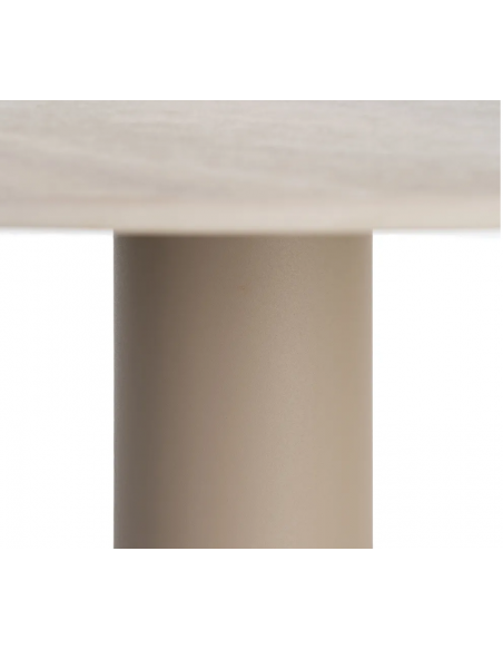 rundt spisebord 120 beige travertin sten moderne design
