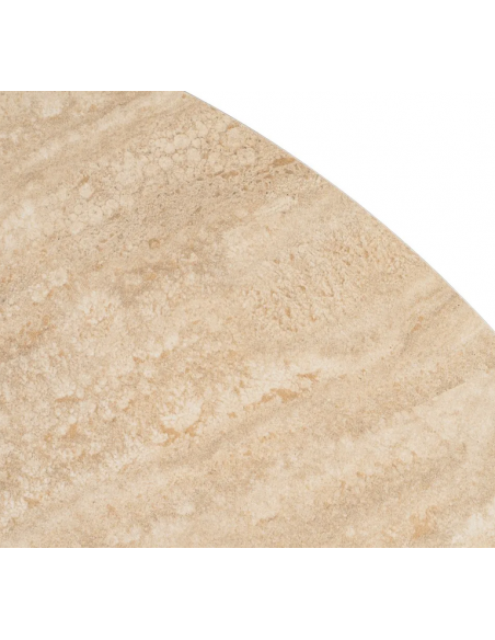 rundt spisebord 120 beige travertin sten moderne design