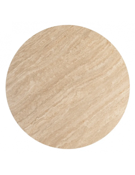 rundt spisebord 120 beige travertin sten moderne design