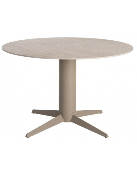 rundt spisebord 120 beige travertin sten moderne design